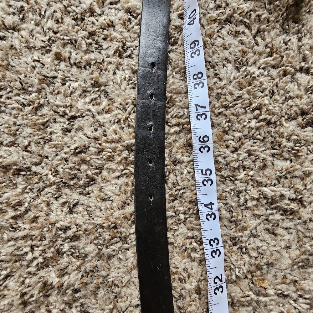 Yves Saint Laurent vintage dark brown soft leather belt logo on a buckle - Picture 6 of 8